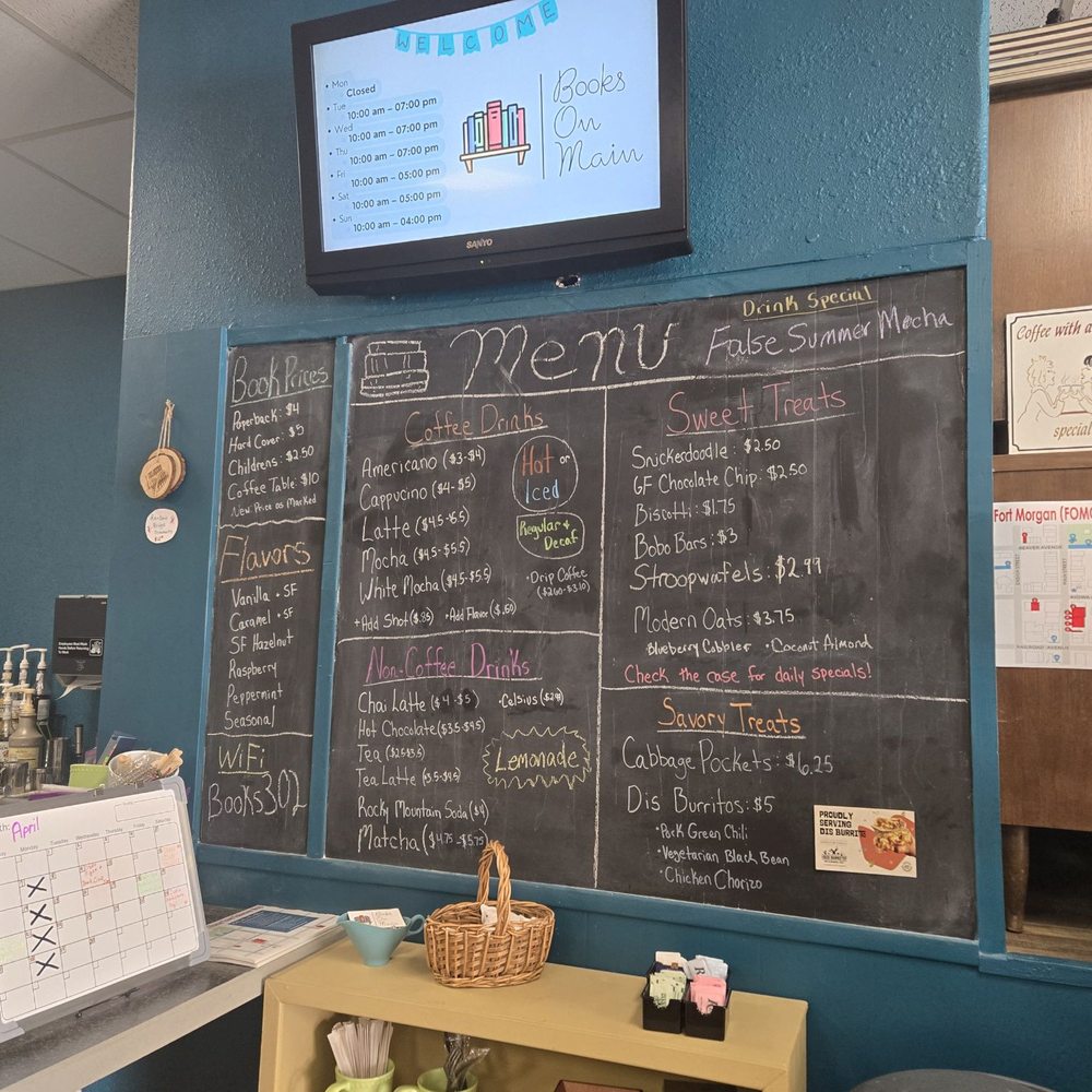 Books on Main - Menu April 2025 - Bakeries Near Me - Fort Morgan, Colorado Books on Main - Menu April 2025 - Bakeries Near Me - Fort Morgan, Colorado