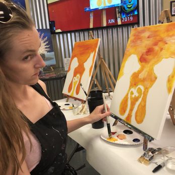 Painting with a Twist - Mid project - Paint & Sip Near Me - Pleasant Hill, California