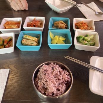 Vivid Bibim - Bunchan is marinate vegetables and kimchi, cucumbers, purple rice etc - Korean Near Me - San Leandro, California Vivid Bibim - Bunchan is marinate vegetables and kimchi, cucumbers, purple rice etc - Korean Near Me - San Leandro, California