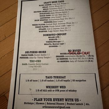 Arthouse - Drink menu July 26 - American Near Me - Aurora, Illinois Arthouse - Drink menu July 26 - American Near Me - Aurora, Illinois