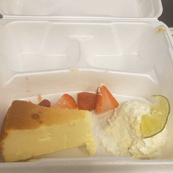Tam's Backstage - Cheesecake with an upCharge of $1.99 for the strawberry and cream! - New American Near Me - Cumming, Georgia Tam's Backstage - Cheesecake with an upCharge of $1.99 for the strawberry and cream! - New American Near Me - Cumming, Georgia