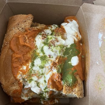 Mozz & Co - This one of the sandwiches we ordered; Calabrese Cotoletta. Sloppy mess, swimming in sauce at the bottom of the box. - Italian Near Me - West Hartford, Connecticut Mozz & Co - This one of the sandwiches we ordered; Calabrese Cotoletta. Sloppy mess, swimming in sauce at the bottom of the box. - Italian Near Me - West Hartford, Connecticut