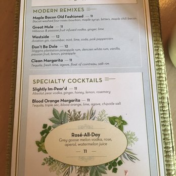 Great Maple - Brunch drink menu - New American Near Me - Newport Beach, California