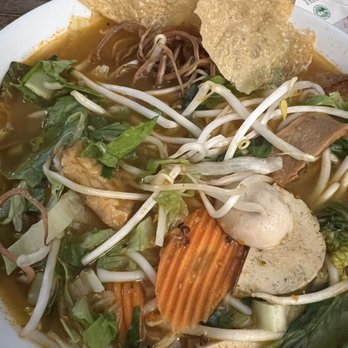 Moonlight Cafe - Vegetarian bun Bo bue (chay) with mock meat and tofu. - Vegetarian Near Me - Seattle, Washington