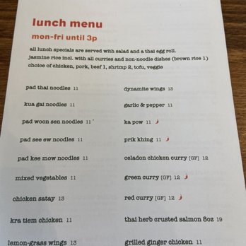 Celadon Thai Kitchen - Lunch menu - Thai Near Me - Los Angeles, California