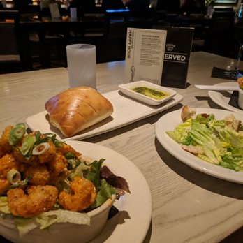 Bonefish Grill - Bang Bang Shrimp, a Caesar Salad, and their amazing bread with oil - Seafood Near Me - Louisville, Kentucky