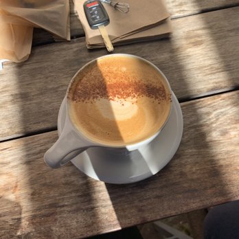 The Combine Kitchen - Dirty chai with a non-dairy milk alternative, only ordered one because they a bit pricey here overall. - Coffee & Tea Near Me - Rancho Cucamonga, California