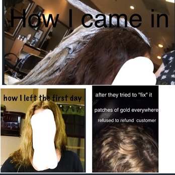 Divine Hair Design - Messed up my hair twice, called me  a LIAR because one of their specialist lied and refused to refund me for this horrible job done. BEWARE - Hair Salons Near Me - Mesa, Arizona