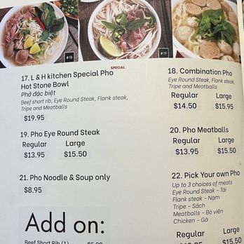 LH Kitchen - Menu - Vietnamese Near Me - TRACY, California