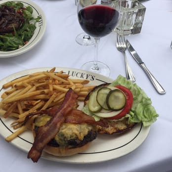 Luckys Steakhouse - Lucky Burger with Bacon - Steakhouses Near Me - Montecito, California