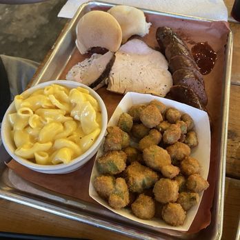 Bold BBQ Pit - Turkey Breast by the 1/4 lb. Sausage by the 1/4 lb. Fried Okra Mac 'n Cheese - Barbeque Near Me - Wylie, Texas