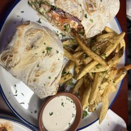 Tangier wrap "Bocadillos" and fries Tangier wrap "Bocadillos" and fries