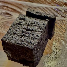 Black Sesame Tamagoyaki. Light and fluffy. The color is from food grade activated charcoal. Black Sesame Tamagoyaki. Light and fluffy. The color is from food grade activated charcoal.