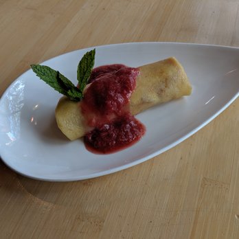 Pacific Rim - The strawberry rhubarb crepe is the most delicious cheese blintz I have ever had. - Asian Fusion Near Me - Ann Arbor, Michigan Pacific Rim - The strawberry rhubarb crepe is the most delicious cheese blintz I have ever had. - Asian Fusion Near Me - Ann Arbor, Michigan