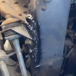 Amateur Hour Welding on a bolt on part. Looks like a Tweaker did it in the 70's. No permission granted to do so either.