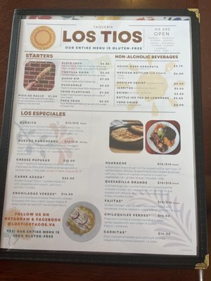 Menu photo 6 Los Tios Prince George, VA