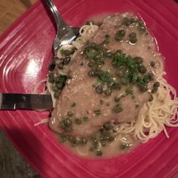 Effina's - Veal piccata over angle hair pasta.