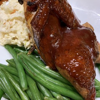 Crooked Hammock Brewery - BBQ chicken w substituted sides - it was okay dry outside juicy inside - New American Near Me - Lewes, Delaware Crooked Hammock Brewery - BBQ chicken w substituted sides - it was okay dry outside juicy inside - New American Near Me - Lewes, Delaware