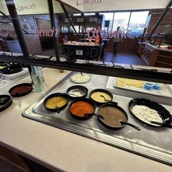 Bonanza Restaurant - Some of the dressings for the salad bar.