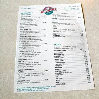 Joe's Bakery & Coffee Shop - Menu - Mexican Near Me - Austin, Texas