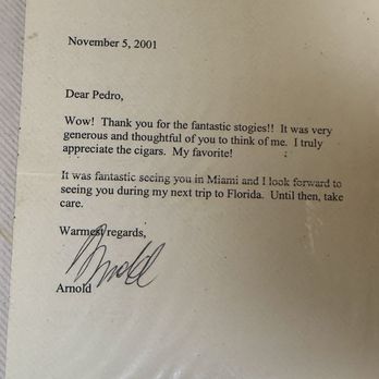 Cuba Tobacco Cigar Co - Letter from Arnold - Tobacco Shops Near Me - Miami, Florida Cuba Tobacco Cigar Co - Letter from Arnold - Tobacco Shops Near Me - Miami, Florida