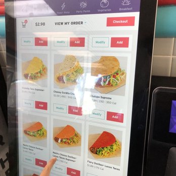 Taco Bell - Touchscreen ordering in action - Fast Food Near Me - San Diego, California