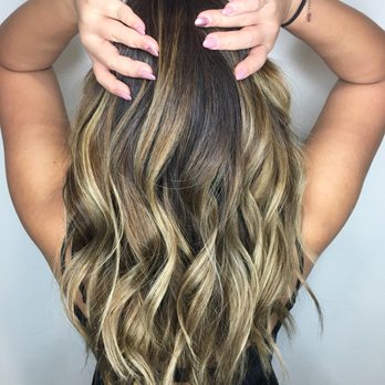 Blond Natural Balayage Height Lights Plus Medium Brown Base On
