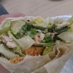 Salad and Go - Chicken Cesar salad wrapped in a white tortilla