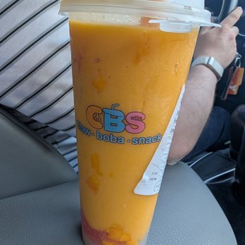 CBS Claw, Boba and Snacks - Mango pomelo with lychee jelly - Bubble Tea Near Me - Cleveland, Ohio