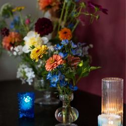The Velvet Poppy Floral Design - Bud vase and votives