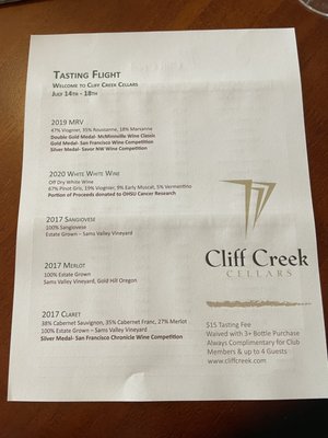 Cliff Creek Cellars in Newberg