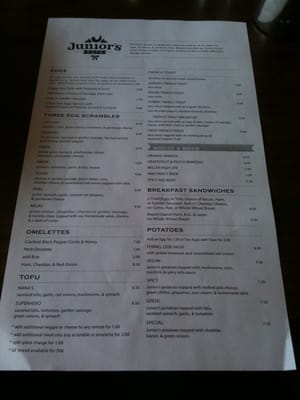 Menu photo 8 Junior's Cafe Portland, OR