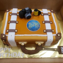Birthday cake for people who enjoy travel and photography Birthday cake for people who enjoy travel and photography