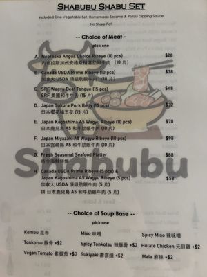 Menu photo 1 Shabubu Arcadia, CA