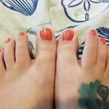 1st Princess Nails and Spa - Getting into the October vibes with this amazing colour, and the pedicure was amazing! - Nail Salons Near Me - Orlando, Florida