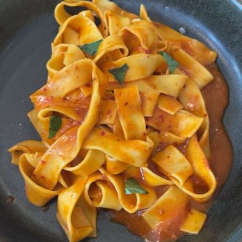 Radicato - TAGLIATELLE Nduja Pomodoro, Basil, Pecorino - Italian Near Me - Breckenridge, Colorado Radicato - TAGLIATELLE Nduja Pomodoro, Basil, Pecorino - Italian Near Me - Breckenridge, Colorado