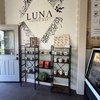 Luna Coffee Bar - Merch area (shirts not pictured) - Coffee & Tea Near Me - Cayucos, California Luna Coffee Bar - Merch area (shirts not pictured) - Coffee & Tea Near Me - Cayucos, California