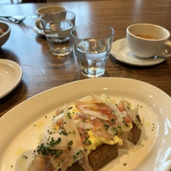 High Dive HiFi Lounge - Breakfast - on toast with cappuccino also had the yogurt granola fruit bowl - Coffee & Tea Near Me - Birmingham, Alabama High Dive HiFi Lounge - Breakfast - on toast with cappuccino also had the yogurt granola fruit bowl - Coffee & Tea Near Me - Birmingham, Alabama
