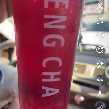 Feng Cha - Overflowing dragon fruit with Mango popping boba - Bubble Tea Near Me - Dallas, Texas