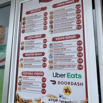 Halal King kitchen - Menu as of 10/2025 - Burgers Near Me - Richmond, California