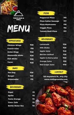 Menu photo 2 Tony's Bar & Grill Mount Kisco, NY Menu photo 2 Tony's Bar & Grill Mount Kisco, NY