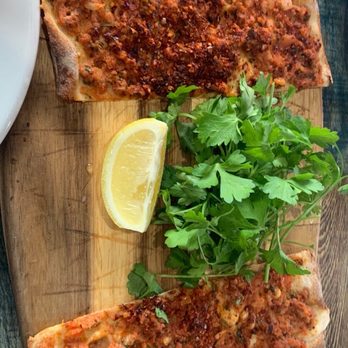 Deniz Mediterranean Cuisine - Spicy lamb flatbread - Breakfast & Brunch Near Me - Pittsburgh, Pennsylvania Deniz Mediterranean Cuisine - Spicy lamb flatbread - Breakfast & Brunch Near Me - Pittsburgh, Pennsylvania