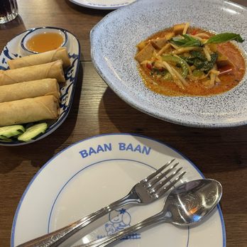 Baan Baan - Egg Roll and Fried Tofu Red Curry Pumpkin - Thai Near Me - Las Vegas, Nevada Baan Baan - Egg Roll and Fried Tofu Red Curry Pumpkin - Thai Near Me - Las Vegas, Nevada