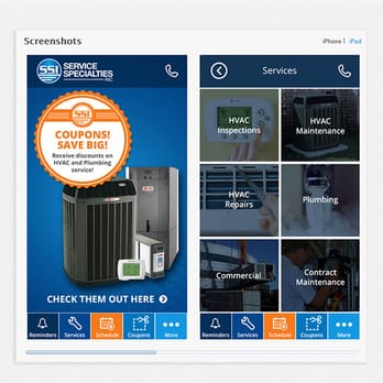 Baymediasoft - SSI Services Specialities is an iOS and android app useful for people who require VA Residential Heating & Air Conditioning service & repair - Web Design Near Me - Van Nuys, California