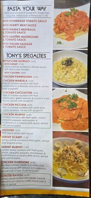 Menu photo 2 Tony's Pizza & Pasta The Colony, TX