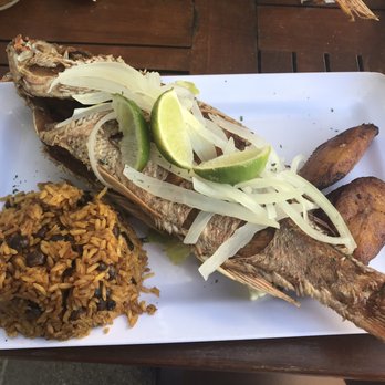 Orozco's - Whole Red Snapper with rice and peas and sweet plantain. - Puerto Rican Near Me - San Juan, Puerto Rico Orozco's - Whole Red Snapper with rice and peas and sweet plantain. - Puerto Rican Near Me - San Juan, Puerto Rico