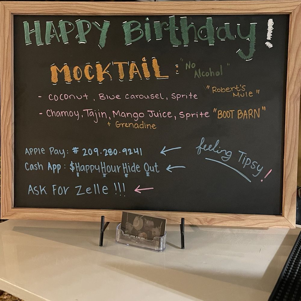 Happy Hour Hide Out - Mocktail menu .. - Bartenders Near Me Happy Hour Hide Out - Mocktail menu .. - Bartenders Near Me