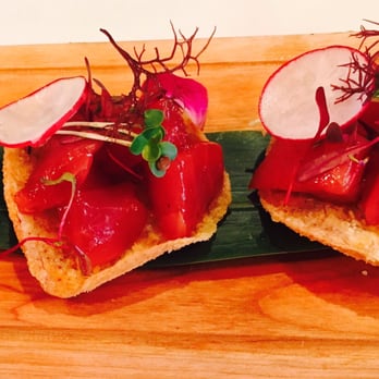 Sushi Bear - The Bigeye Tuna with Taro Chips! So delicious !!(: - Sushi Bars Near Me - Tustin, California