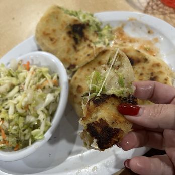 Sabor Salvadoreno - Zucchini pupusas and cortido (calavaza & queso) - Salvadoran Near Me - Colorado Springs, Colorado