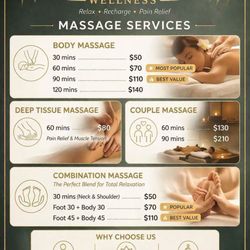 Jiffy Lube - List of Massage Services Menu!